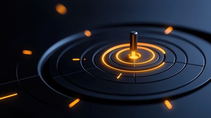 Fototapeta premium Abstract futuristic design featuring luminous circles and a central point of focus.