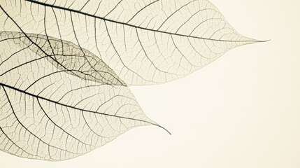 Obraz premium Delicate Skeleton Leaves in Natural Light with Soft Background for Artistic Use