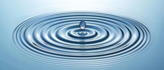 A drop of water is floating on the surface of a large wave