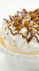 Fototapeta premium Decadent Chocolate Almond Dessert with Whipped Cream
