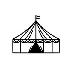 Large Circus Tent with Flags and Canopy for Outdoor Performances
