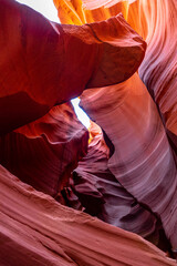 Lower Antelope Canyon natural sandstone rock formation, Page Arizona USA