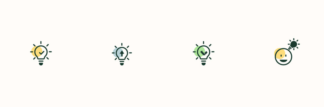 Light icon set collection. Simple design. Vector illustration