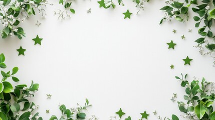 Abstract Starry Frame: Minimalist Elegance in White