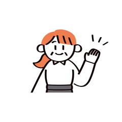 案内するビジネスウーマンのイラスト