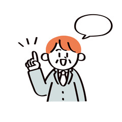 説明するビジネスマンのイラスト