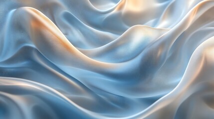 Obraz premium Abstract blue silk waves, light background, elegant texture, design element