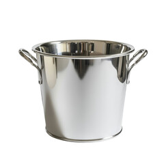 Sleek Steel Bucket Modern Design on transparent background.