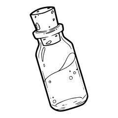 outline drawing of a fantasy potion bottle