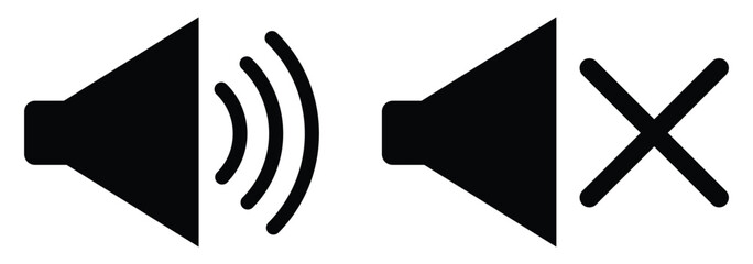 set of sound icon . speaker icon set. ring and silent speaker icon set.  vector illustration.