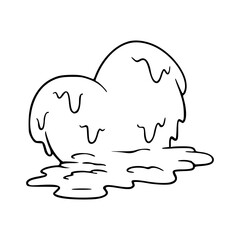 melting heart outline vector illustration