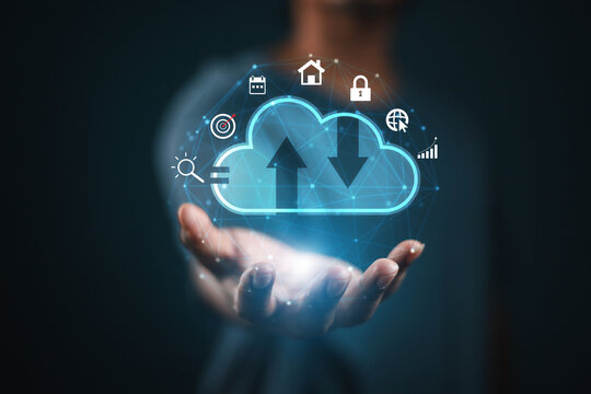 cloud technology concept Global network of metaverse systems exchange of information global business Megatrends on the Internet for Telecommunication	