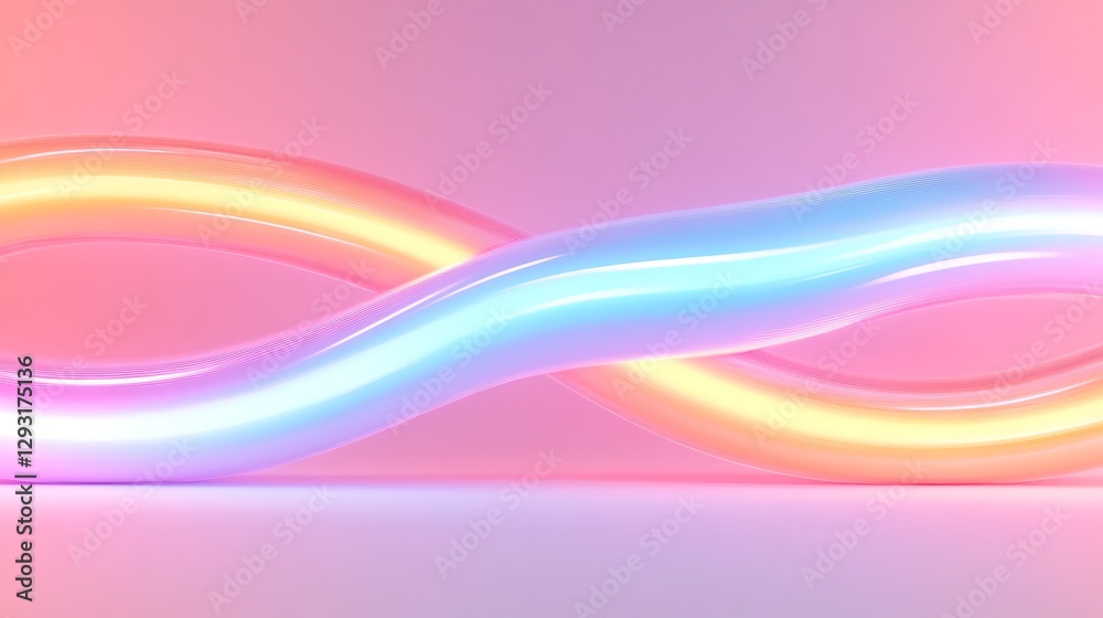 Aufkleber colorful fluid waves in soft gradient background creating an abstract artistic pattern in modern des