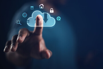 cloud technology concept Global network of metaverse systems exchange of information global business Megatrends on the Internet for Telecommunication	