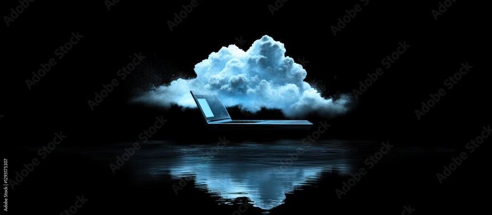 Poster abstract cloud computing conceptual image depicting data storage