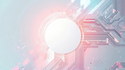 Obraz premium Abstract tech background, glowing circle, circuit board, futuristic design, website banner