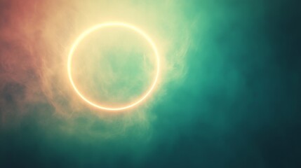 Glowing circle symbolizing unity and support, set against a soft gradient background, conveying harmony and connection.