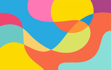 Abstract colorful background design with simple liquid shapes composition