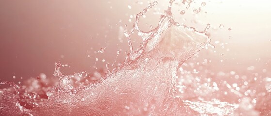 A splash of pink water with a splash of white