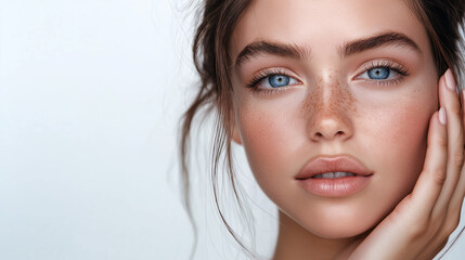 Fototapeta premium Natural Beauty Portrait with Freckles