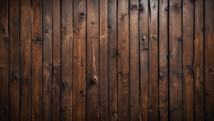 Fototapeta premium Wooden wall texture with a rich brown finish showcasing natural patterns and variations perfect for rustic or traditional design applications.