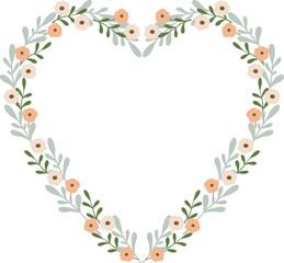 Cute Floral heart vector illustration