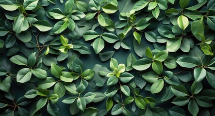 Lush Green Leaves Texture with Natural Patterns and Room for Text Overlay Ideal for Nature Themes and Organic Designs