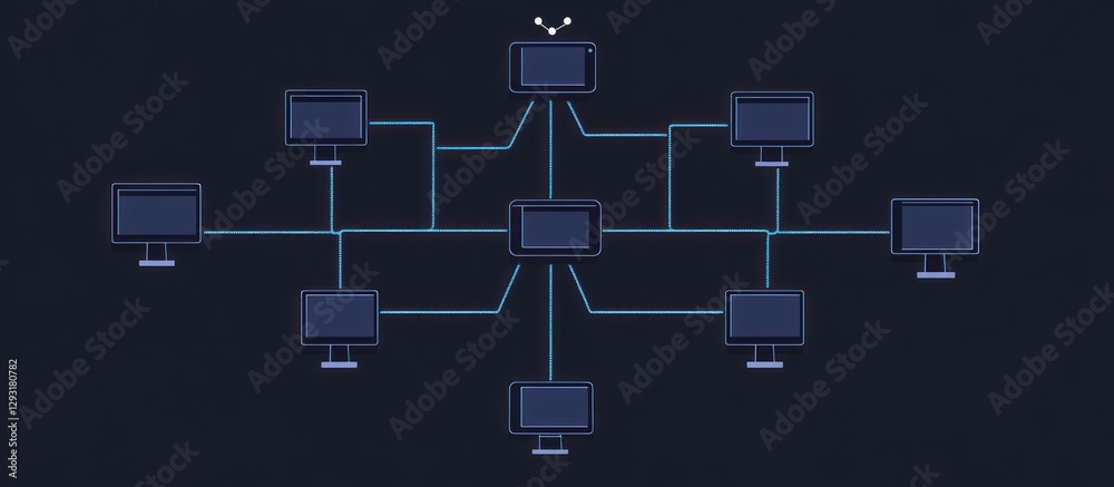 Poster abstract computer network connection representing global communication