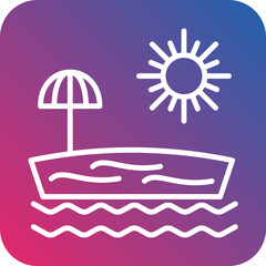 Beach Vector Icon Style
