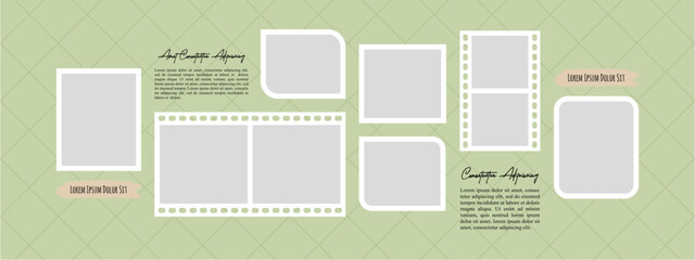 Pictures or photos frame collage layout abstract photo frames and digital photo wall template