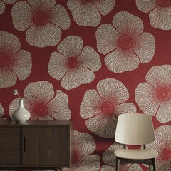 Design of red wallpaper texture as a background