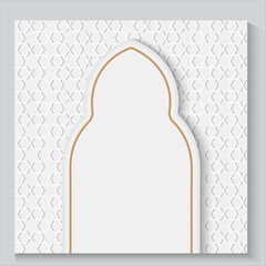 greeting cards Ramadan kareem and Eid  white background with copy space,Eid Al-Fitr Mubarak, Ramadan Kareem, Islamic Style Greeting Background Collection Set with Arabic Ornaments