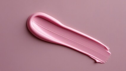 Smooth pink cream smear on a soft backdrop showcasing luxury beauty product ideal for cosmetics, skincare, and makeup advertisements.