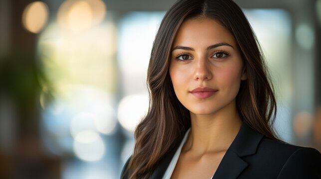 Confident businesswoman in blazer, embodying professionalism and leadership.