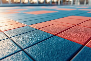 Colorful Textured Flooring Tiles in a Modern Outdoor Space