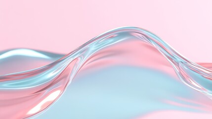 Gentle Curves of Colorful Waves with Soft Reflections Against a Blush Background