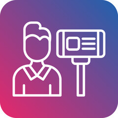 Male Vlogger Vector Icon Style