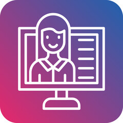 Female Blogger Vector Icon Style