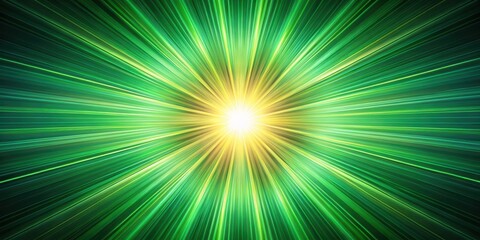 Obraz premium Colorful abstract green background with intricate radiating rays emanating from a central point