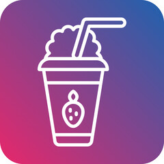 Strawberry Milkshake Vector Icon Style