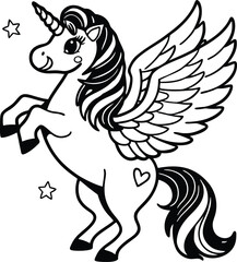 Cute horse Unicorn illustration vector art