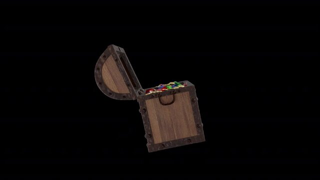 Pirate treasure chest sprite element loop with alpha. This sprite with an alpha channel is loopable.
