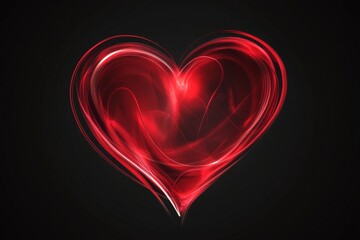 Romantic Red Heart Digital Illustration