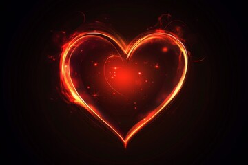 Romantic Red Heart Digital Illustration