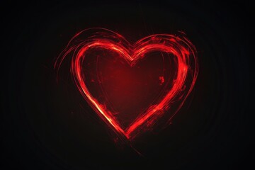 Romantic Red Heart Digital Illustration