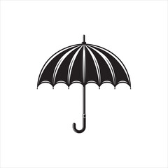 Umbrella vector silhouette on white background.