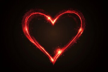 Romantic Red Heart Digital Illustration