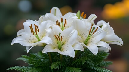 Obraz premium White Lilies in a Floral Arrangement