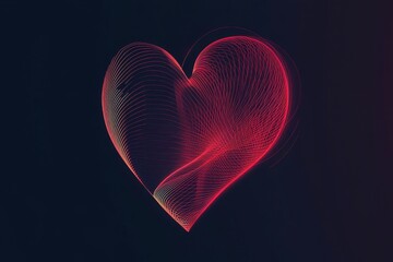 Romantic Red Heart Digital Illustration