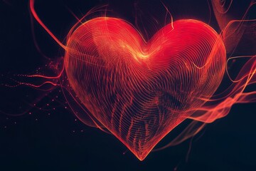 Romantic Red Heart Digital Illustration